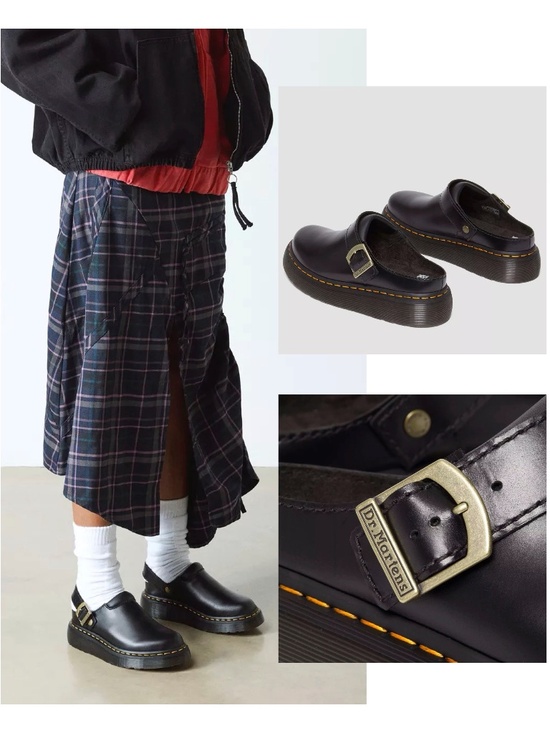 DR. Martens Laketen Atlas Slingback Platform Mules $150 Black Worn Once 31525001 - Picture 5 of 15